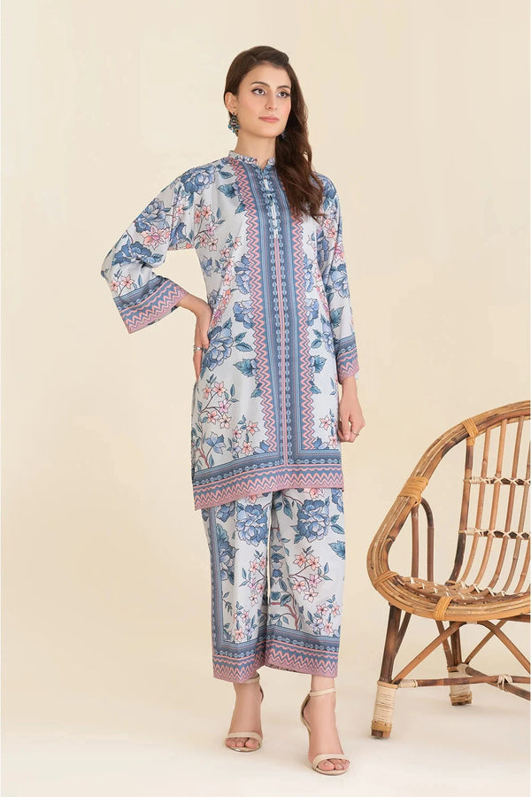 2PC Stitched Printed Crepe Silk Shirt and Trouser RTW-KSTL-106 Printed KHAS STORES 