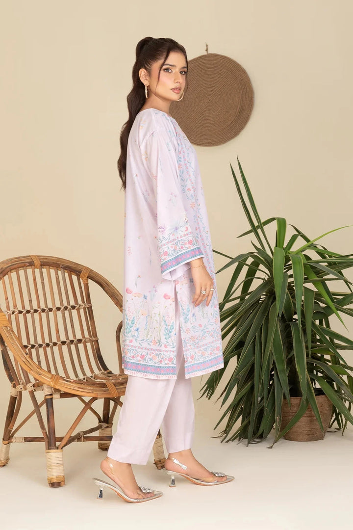 2PC Stitched Printed Crepe Silk Shirt and Trouser RTW-KSTL-107 Printed KHAS STORES 