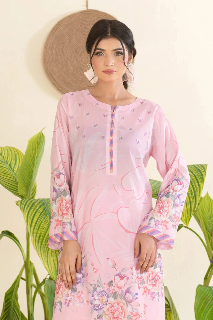 2PC Stitched Printed Crepe Silk Shirt and Trouser RTW-KSTL-209 Printed KHAS STORES 