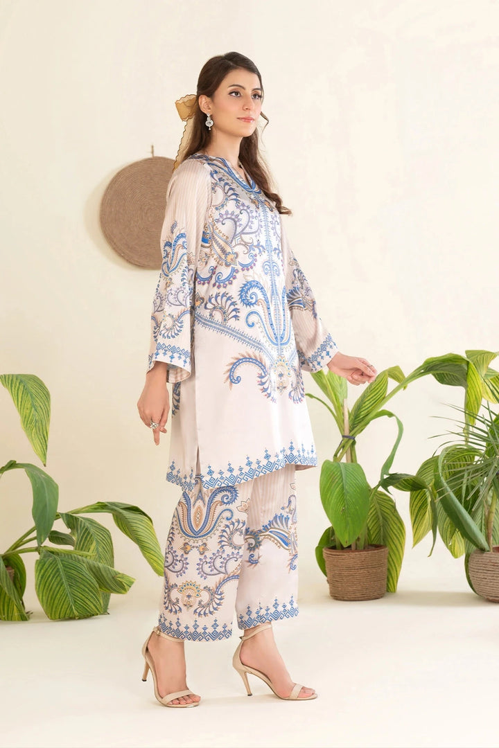 2PC Stitched Printed Silk Shirt and Trouser RTW-KSTL-101 Printed KHAS STORES 