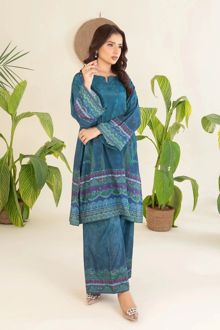 2PC Stitched Printed Silk Shirt and Trouser RTW-KSTL-102 Printed KHAS STORES 