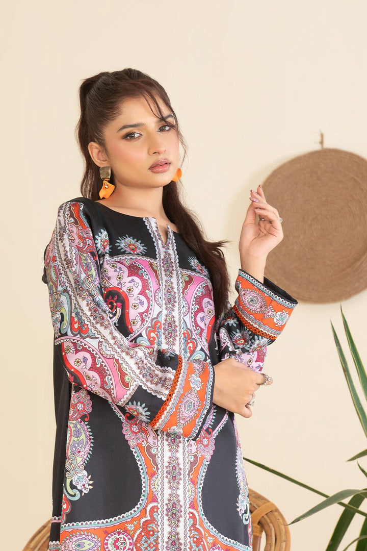 2PC Stitched Printed Silk Shirt and Trouser RTW-KSTL-103 Printed KHAS STORES 