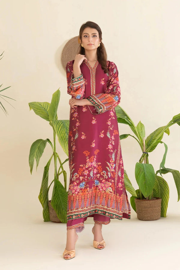 2PC Stitched Printed Silk Shirt and Trouser RTW-KSTL-201 Printed KHAS STORES 
