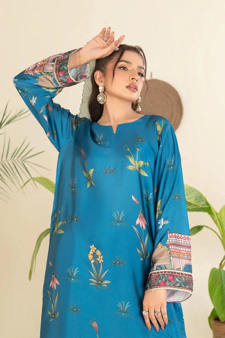 2PC Stitched Printed Silk Shirt and Trouser RTW-KSTL-204 Printed KHAS STORES 