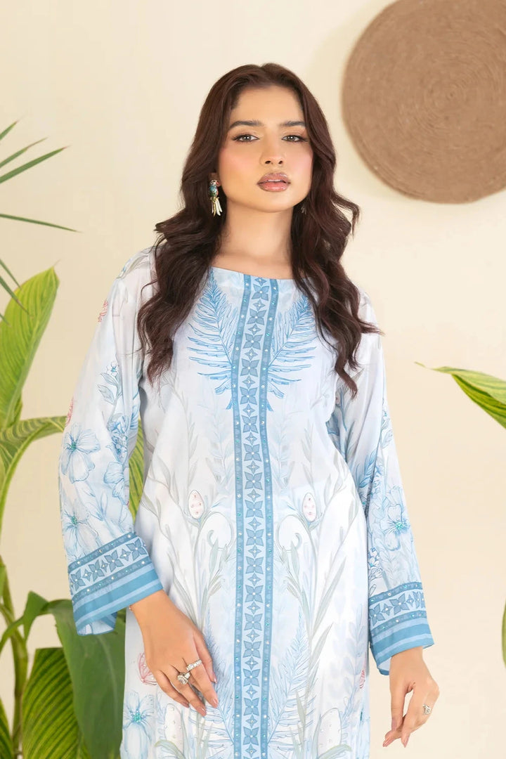 2PC Stitched Printed Silk Shirt and Trouser RTW-KSTL-205 Printed KHAS STORES 