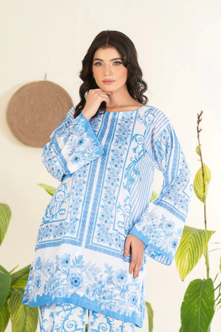 2PC Stitched Printed Silk Shirt and Trouser RTW-KSTL-207 Printed KHAS STORES 