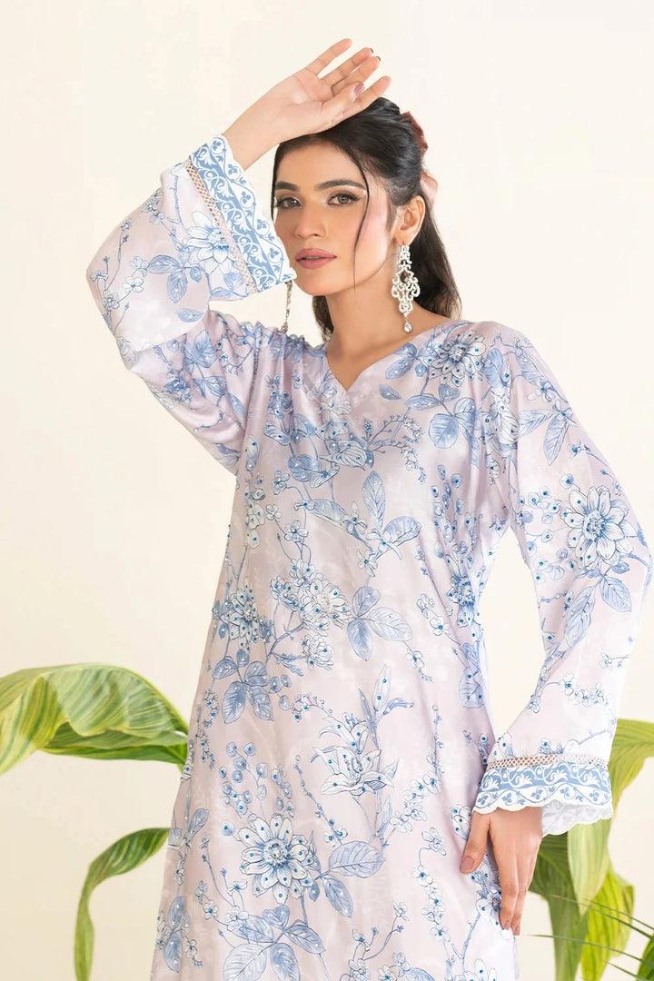 2PC Stitched Printed Silk Shirt and Trouser RTW-KSTL-210 Printed KHAS STORES 