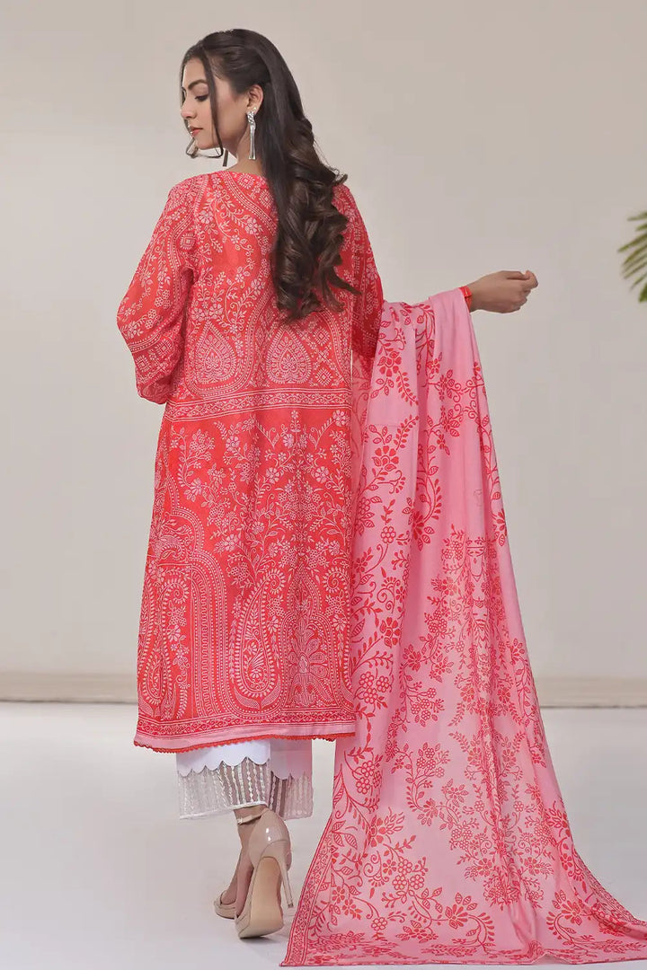 2PC Unstitched Printed Lawn Shirt and Dupatta KSD-2375 Printed KHAS STORES 