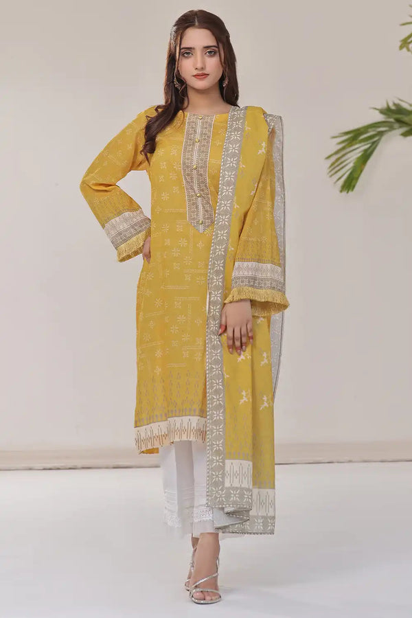 2PC Unstitched Printed Lawn Shirt and Dupatta KSD-2377 Printed KHAS STORES 
