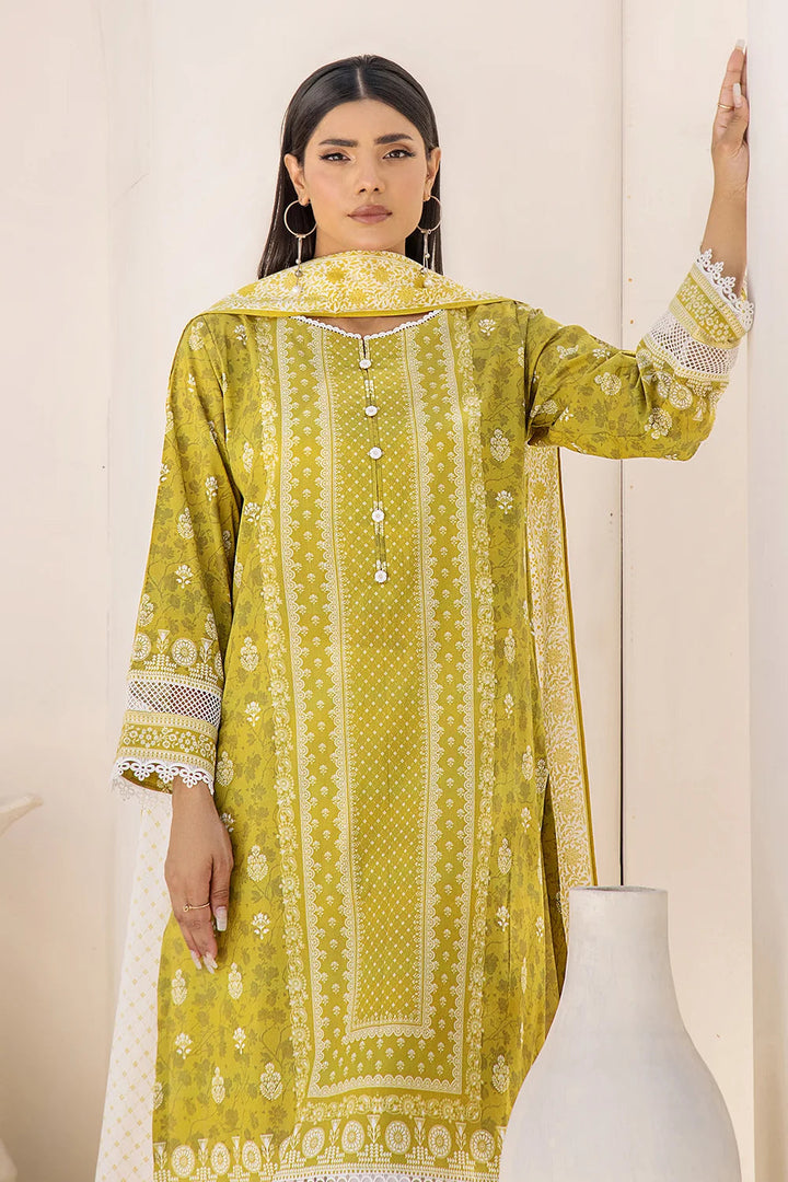 2PC Unstitched Printed Lawn Shirt and Dupatta KSD-2481 Printed KHAS STORES 