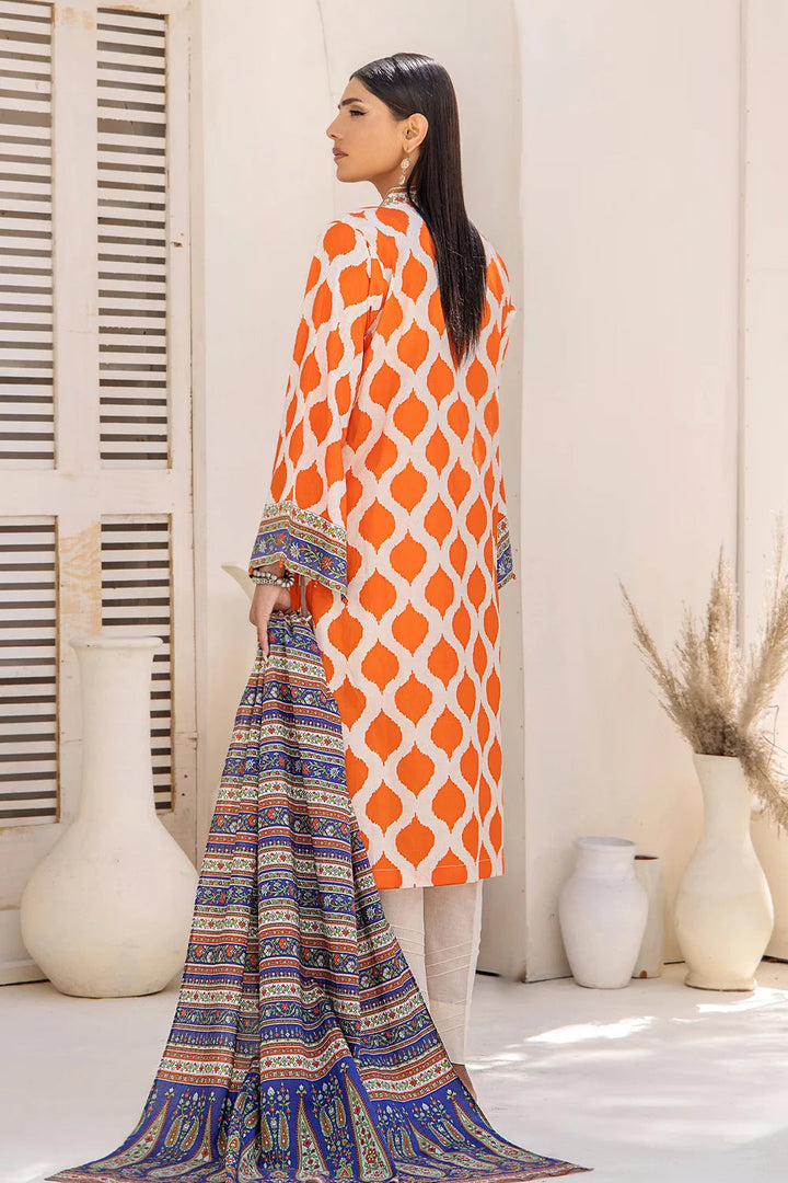 2PC Unstitched Printed Lawn Shirt and Dupatta KSD-2482 Printed KHAS STORES 