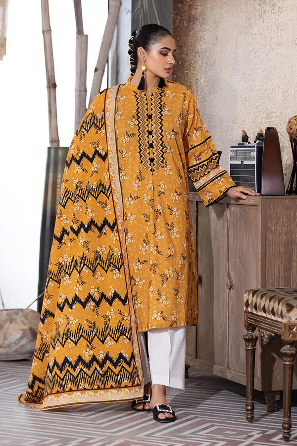 2PC Unstitched Printed Lawn Shirt and Dupatta KSD-2662 Printed KHAS STORES 