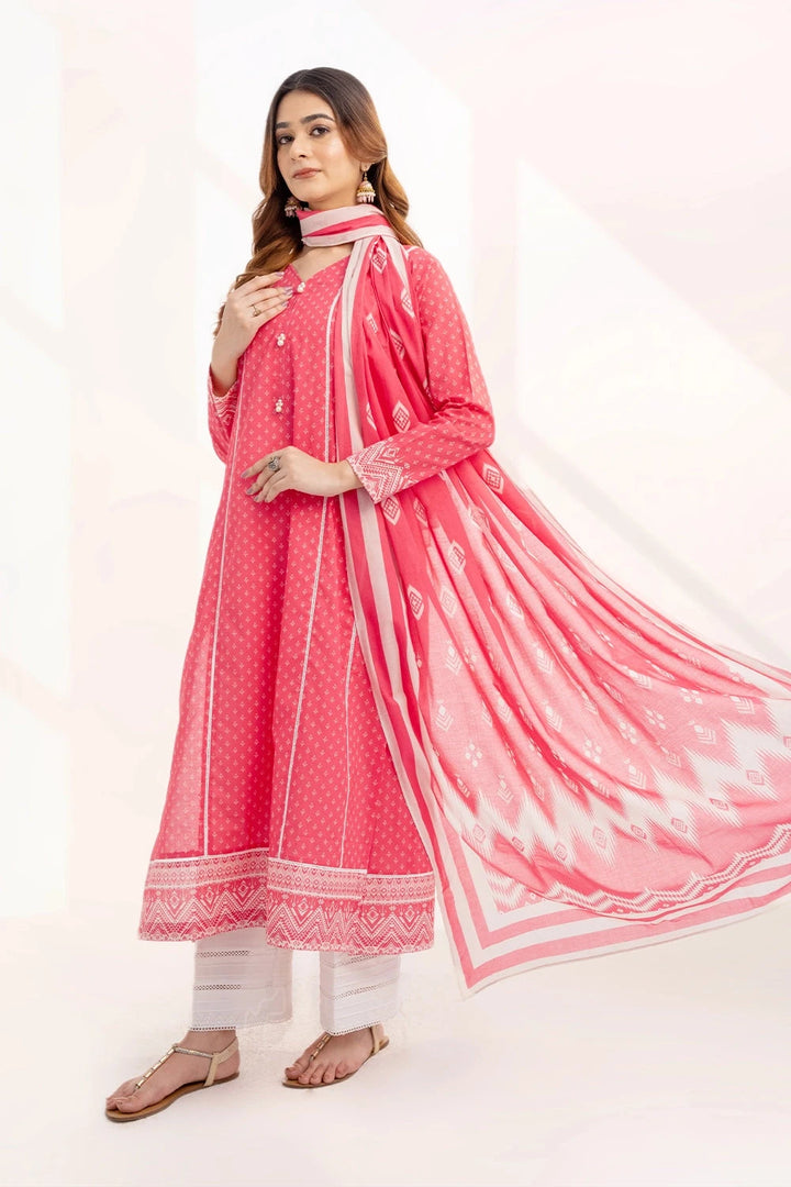 2PC Unstitched Printed Lawn Shirt and Dupatta KSD-3223 Printed KHAS STORES 