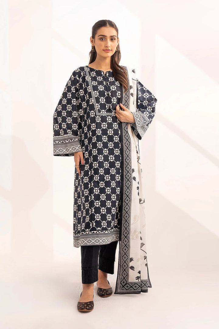 2PC Unstitched Printed Lawn Shirt and Dupatta KSD-3225 Printed KHAS STORES 