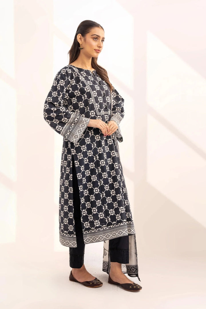 2PC Unstitched Printed Lawn Shirt and Dupatta KSD-3225 Printed KHAS STORES 