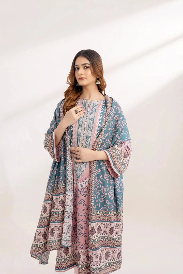 2PC Unstitched Printed Lawn Shirt and Dupatta KSD-3228 Printed KHAS STORES 