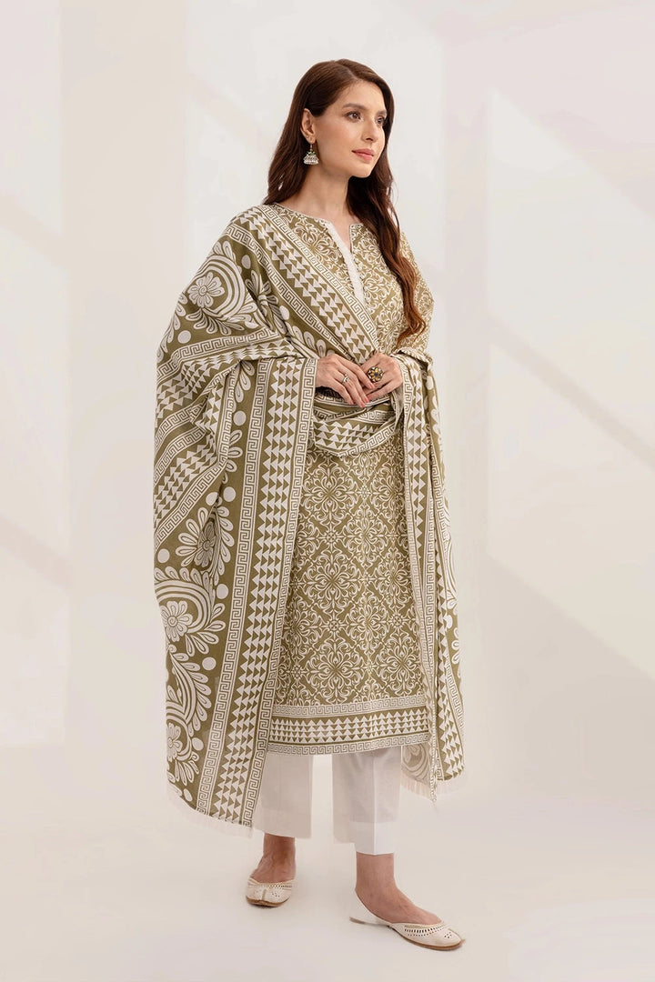 2PC Unstitched Printed Lawn Shirt and Dupatta KSD-3229 Printed KHAS STORES 