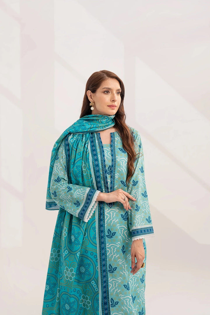 2PC Unstitched Printed Lawn Shirt and Dupatta KSD-3230 Printed KHAS STORES 