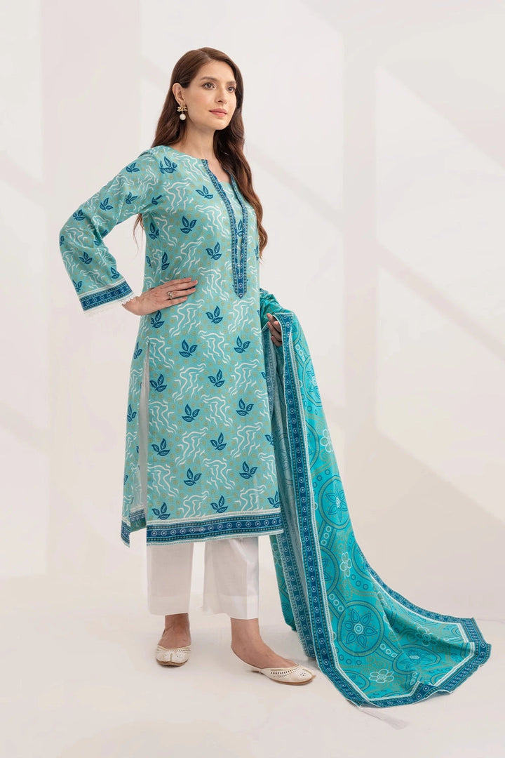 2PC Unstitched Printed Lawn Shirt and Dupatta KSD-3230 Printed KHAS STORES 