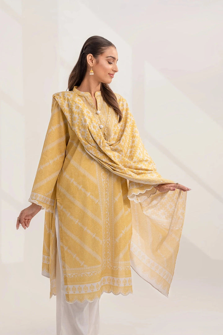 2PC Unstitched Printed Lawn Shirt and Dupatta KSD-3232 Printed KHAS STORES 