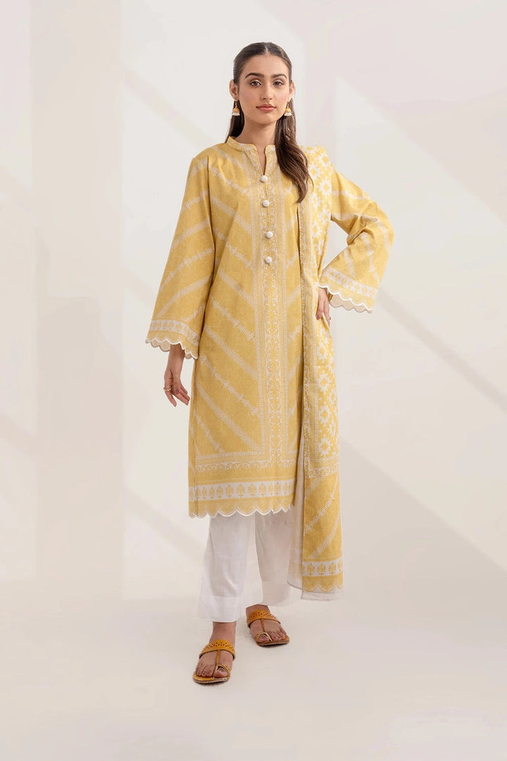 2PC Unstitched Printed Lawn Shirt and Dupatta KSD-3232 Printed KHAS STORES 