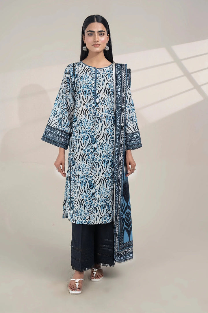 2PC Unstitched Printed Lawn Shirt and Dupatta KSD-3380 Printed KHAS STORES 