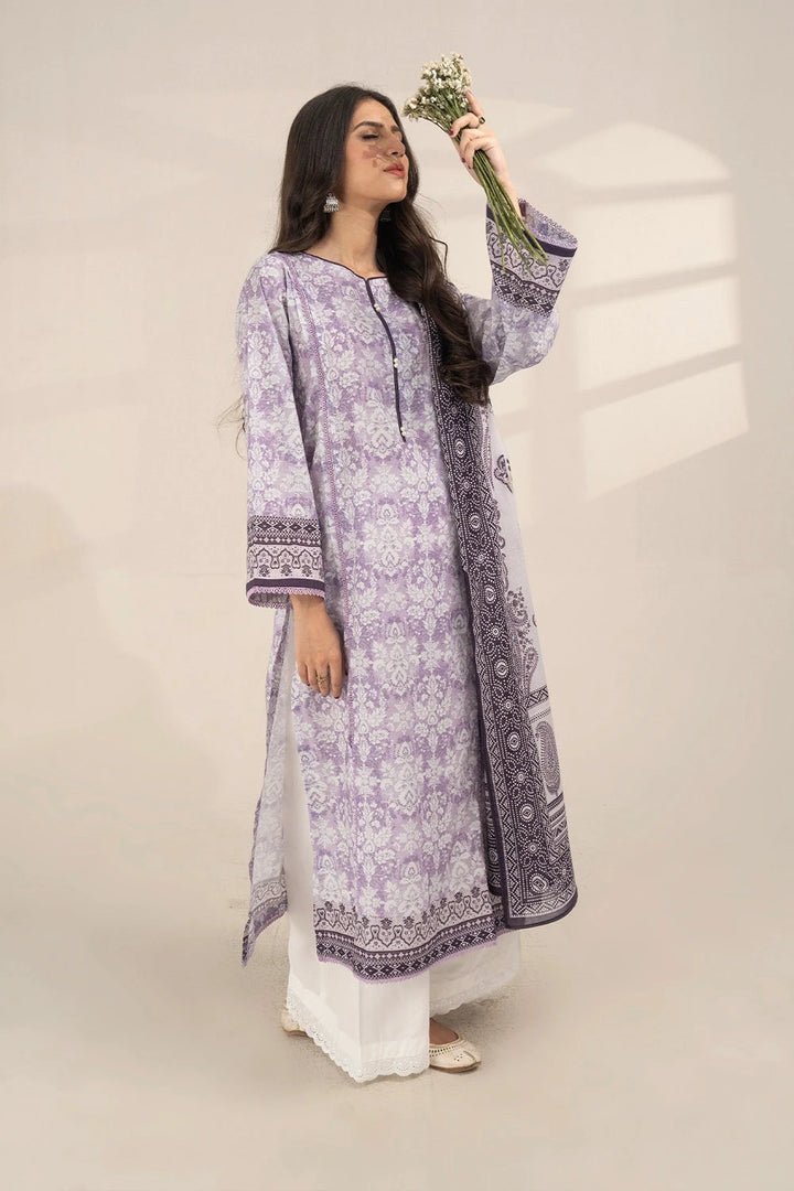 2PC Unstitched Printed Lawn Shirt and Dupatta KSD-3387 Printed KHAS STORES 