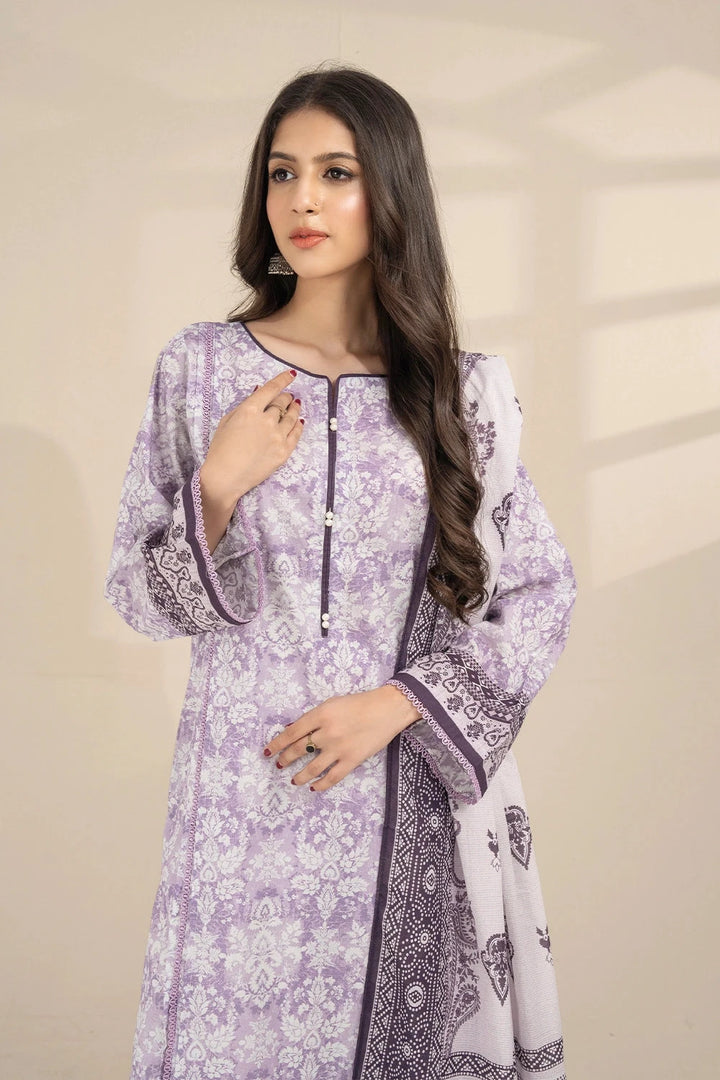 2PC Unstitched Printed Lawn Shirt and Dupatta KSD-3387 Printed KHAS STORES 