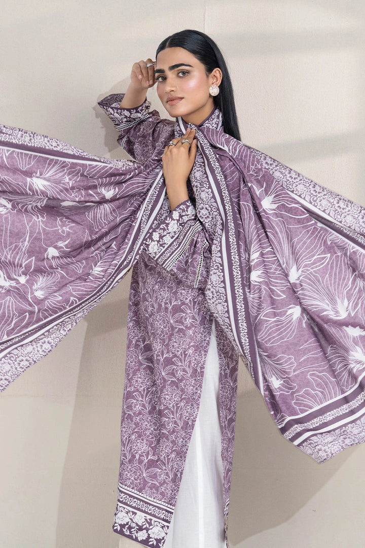 2PC Unstitched Printed Lawn Shirt and Dupatta KSD-3389 Printed KHAS STORES 
