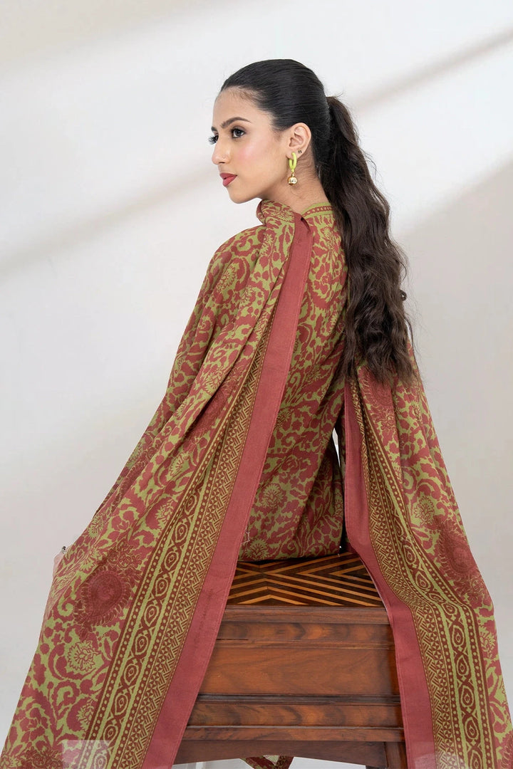 2PC Unstitched Printed Lawn Shirt and Dupatta KSD-3445 Printed KHAS STORES 