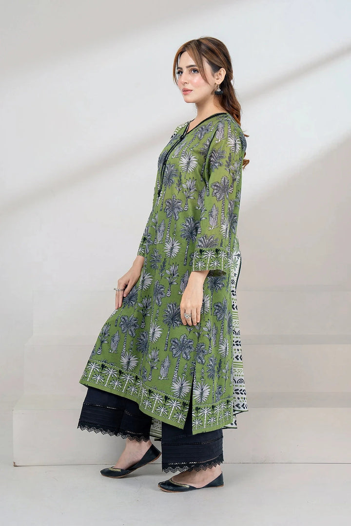 2PC Unstitched Printed Lawn Shirt and Dupatta KSD-3446 Printed KHAS STORES 