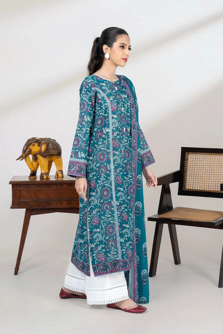 2PC Unstitched Printed Lawn Shirt and Dupatta KSD-3447 Printed KHAS STORES 