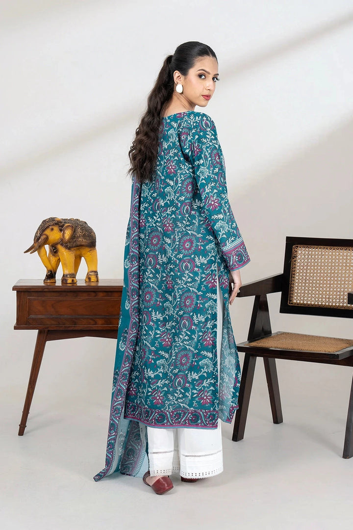 2PC Unstitched Printed Lawn Shirt and Dupatta KSD-3447 Printed KHAS STORES 