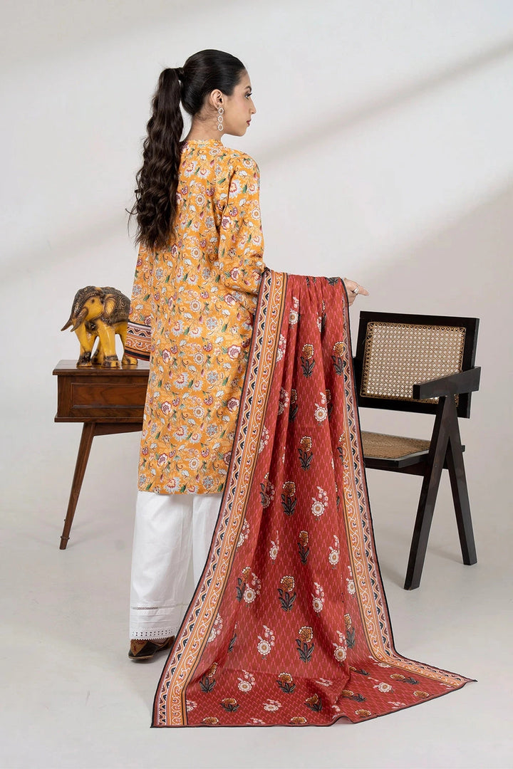 2PC Unstitched Printed Lawn Shirt and Dupatta KSD-3456 Printed KHAS STORES 