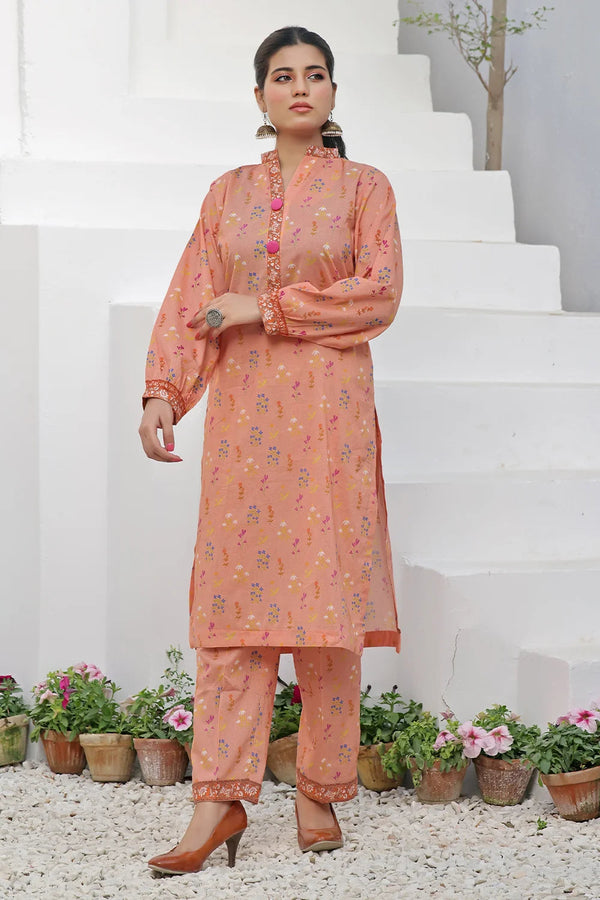 2PC Unstitched Printed Lawn Shirt and Trouser KST-2486 Printed KHAS STORES 