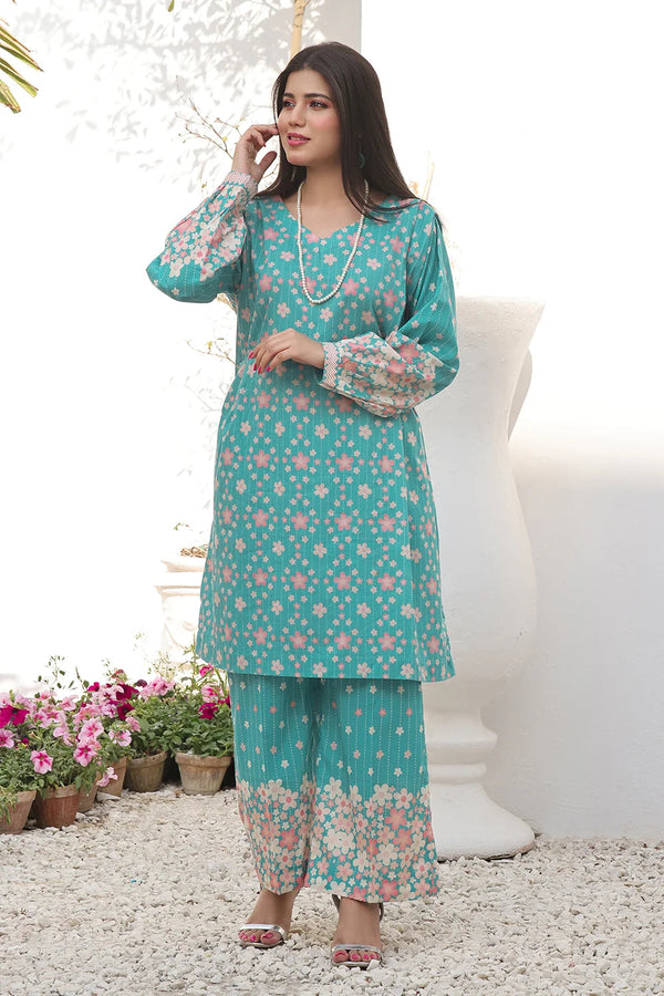 2PC Unstitched Printed Lawn Shirt and Trouser KST-2494 Printed KHAS STORES 