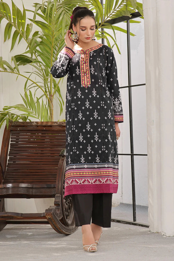 2PC Unstitched Printed Lawn Shirt and Trouser KST-2525 Printed KHAS STORES 