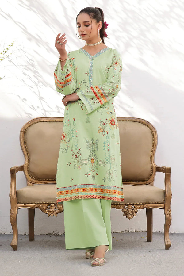 2PC Unstitched Printed Lawn Shirt and Trouser KST-2526 Printed KHAS STORES 