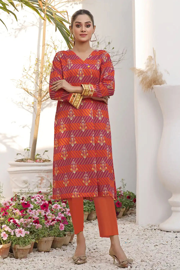 2PC Unstitched Printed Lawn Shirt and Trouser KST-2530 Printed KHAS STORES 