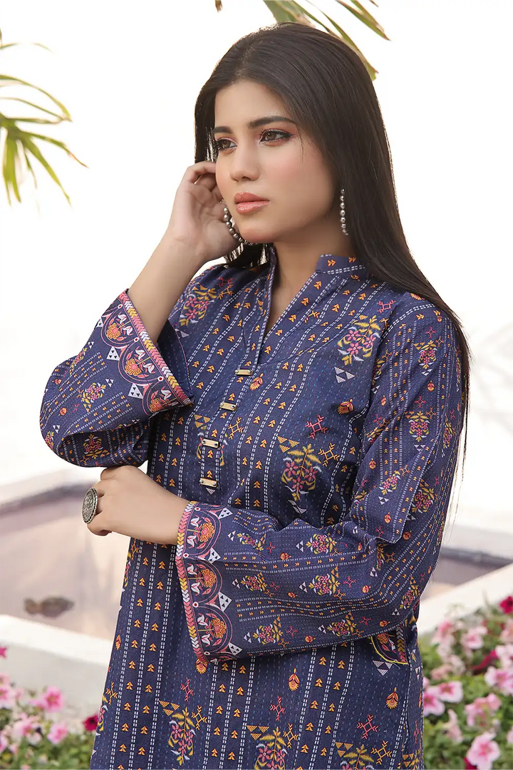 2PC Unstitched Printed Lawn Shirt and Trouser KST-2534 Printed KHAS STORES 