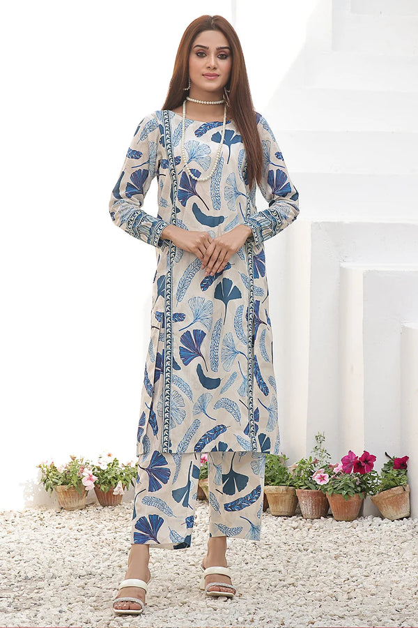 2PC Unstitched Printed Lawn Shirt and Trouser KST-2538 Printed KHAS STORES 