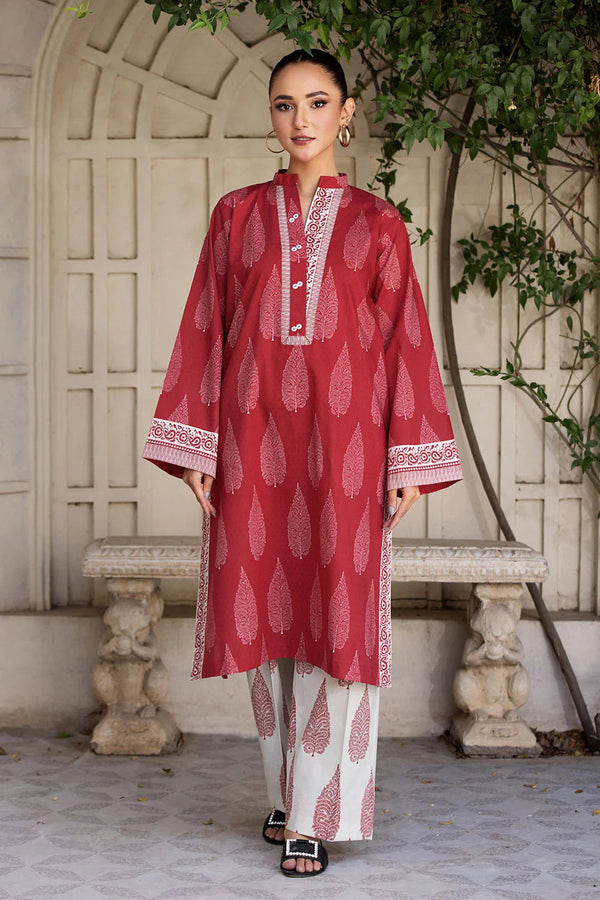 2PC Unstitched Printed Lawn Shirt and Trouser KST-2647 Printed KHAS STORES 
