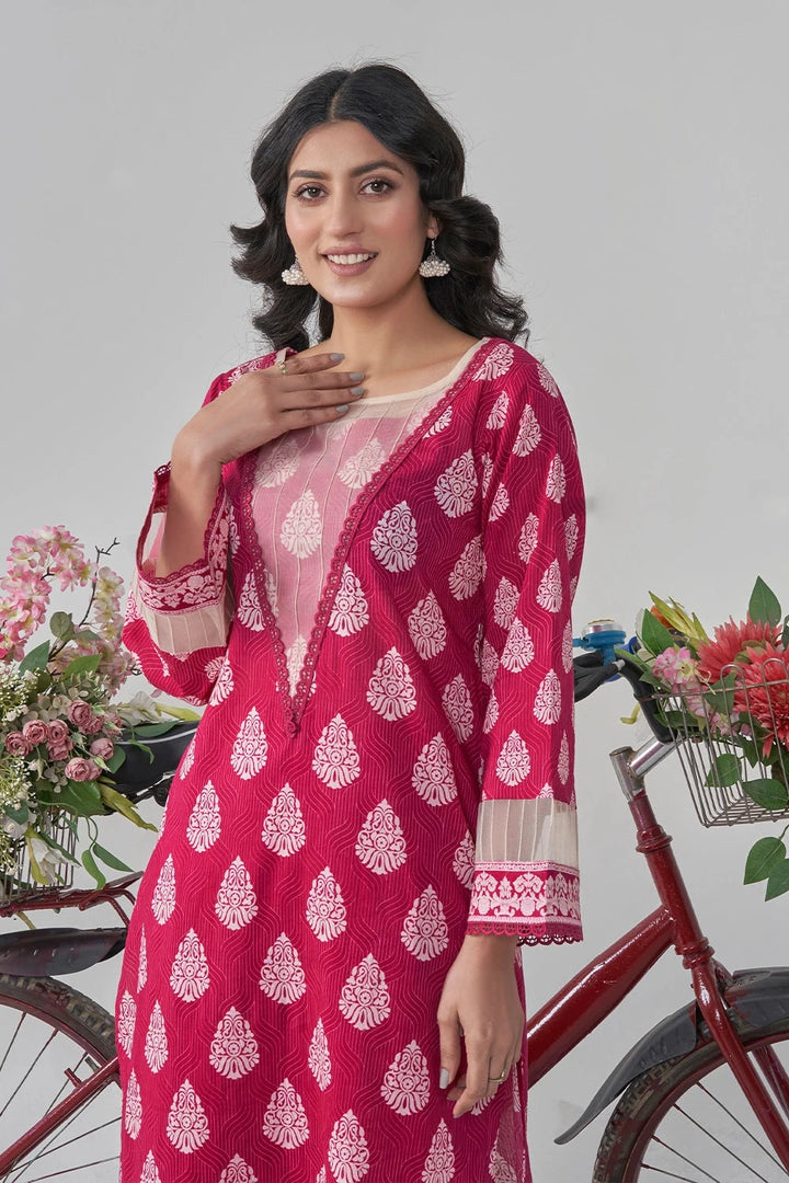 2PC Unstitched Printed Lawn Shirt and Trouser KST-3122 Printed KHAS STORES 