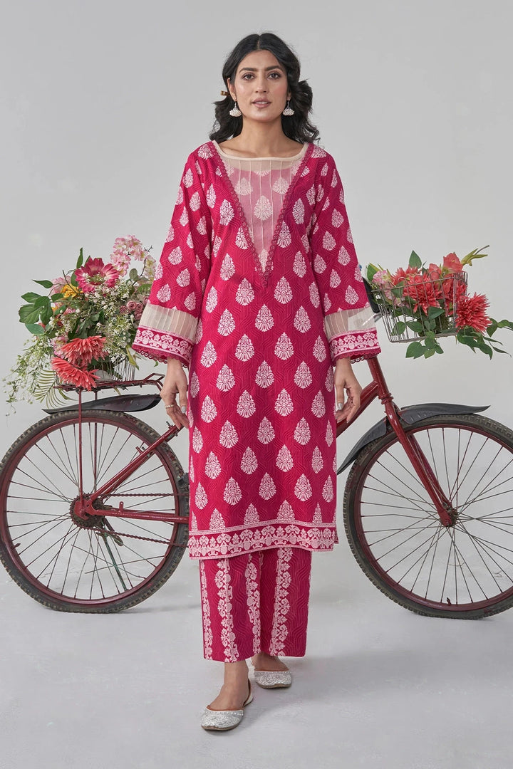 2PC Unstitched Printed Lawn Shirt and Trouser KST-3122 Printed KHAS STORES 