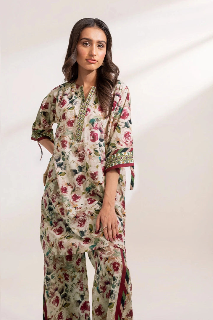 2PC Unstitched Printed Lawn Shirt and Trouser KST-3235 Printed KHAS STORES 