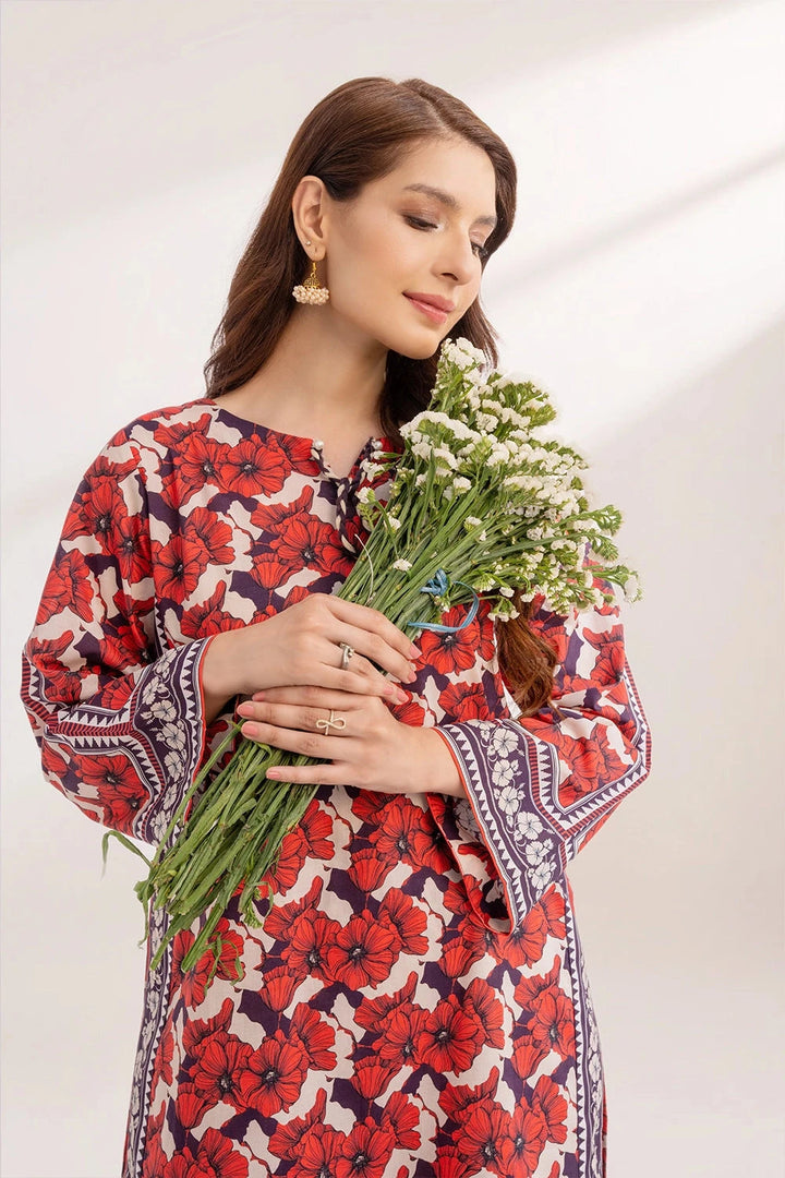 2PC Unstitched Printed Lawn Shirt and Trouser KST-3242 Printed KHAS STORES 