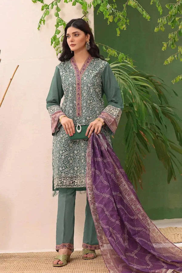 3 Pcs Unstitched EMB Lawn KOE-1947 KHAS STORES 