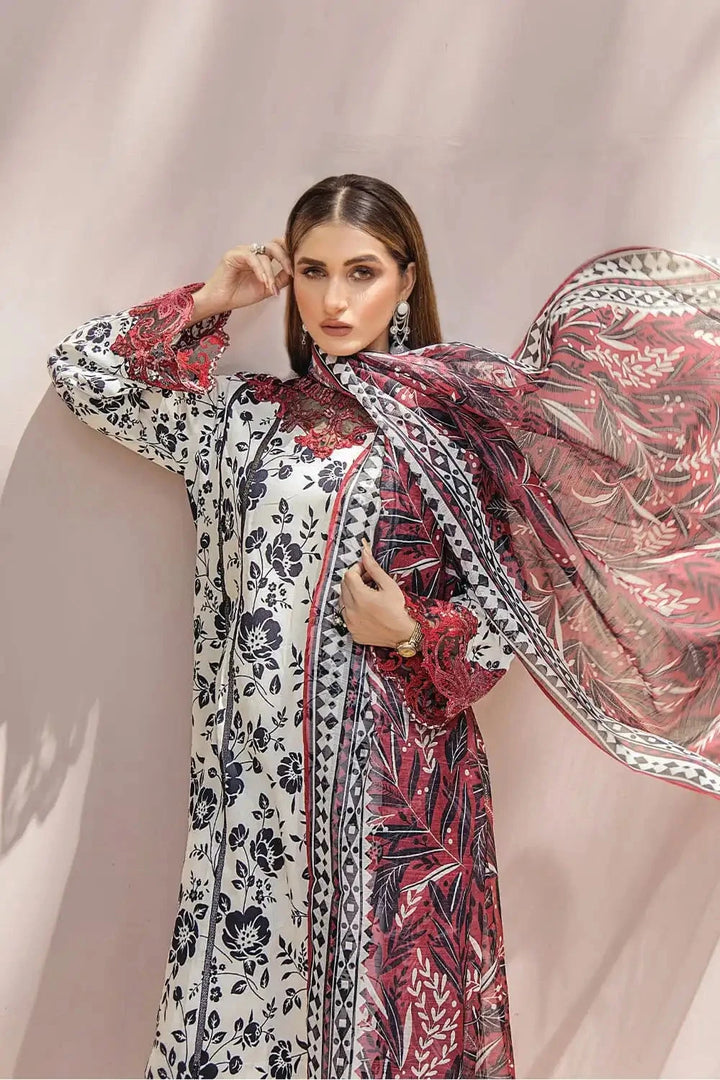 3 Piece Unstitched Emb Cambric Suit KOE-2182 KHAS STORES 