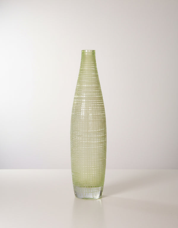 Lime Mist Textured Glass Vase
