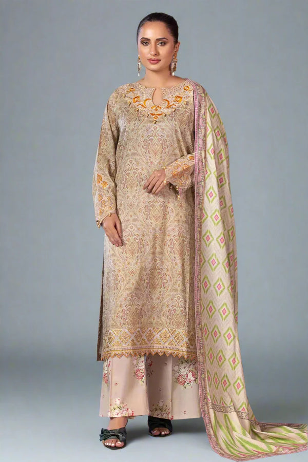 3PC Embroidered Unstitched Cambric Suit KCCE-2844 Embroidered KHAS STORES 